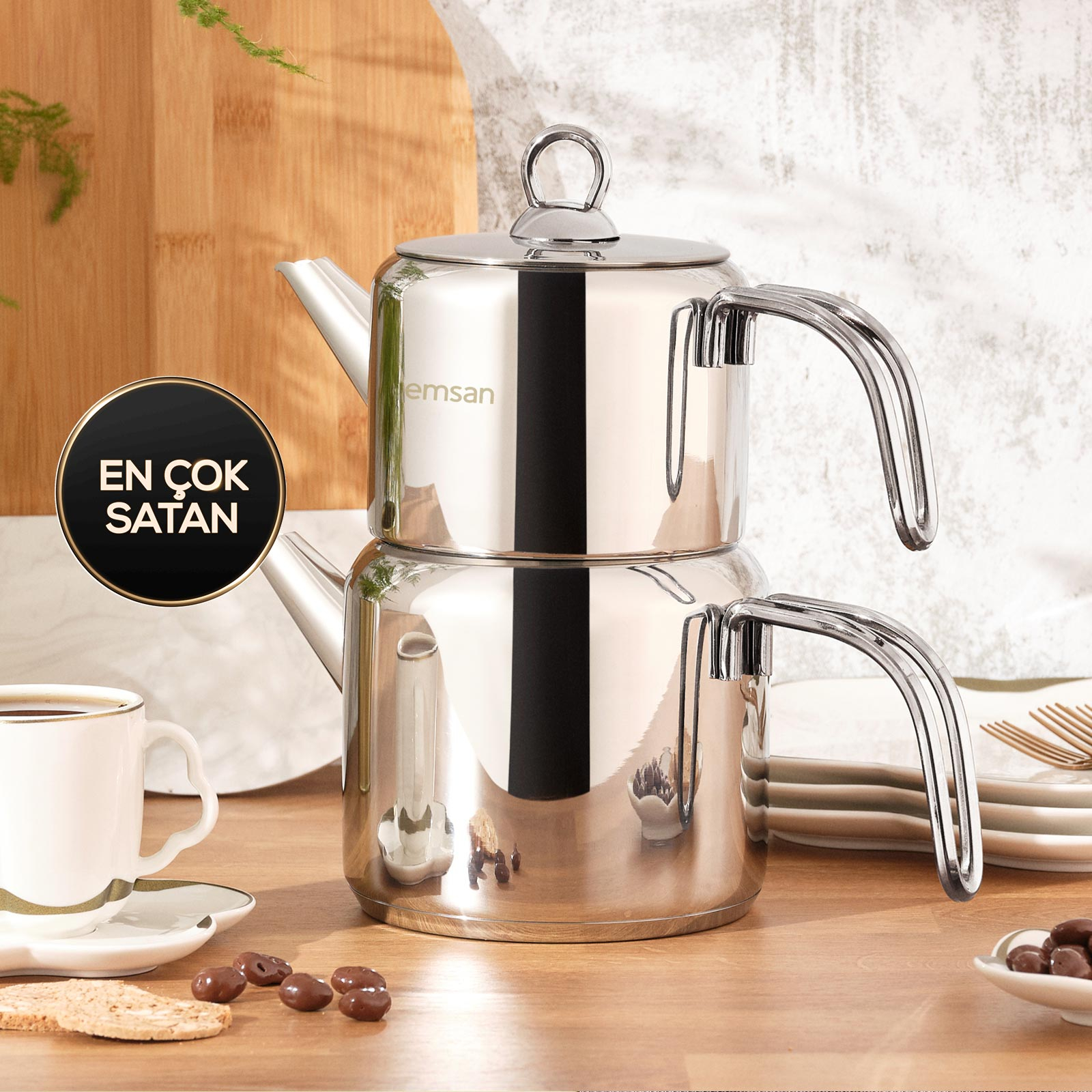 Adelya Mini Boy Siyah Çaydanlık Takımı