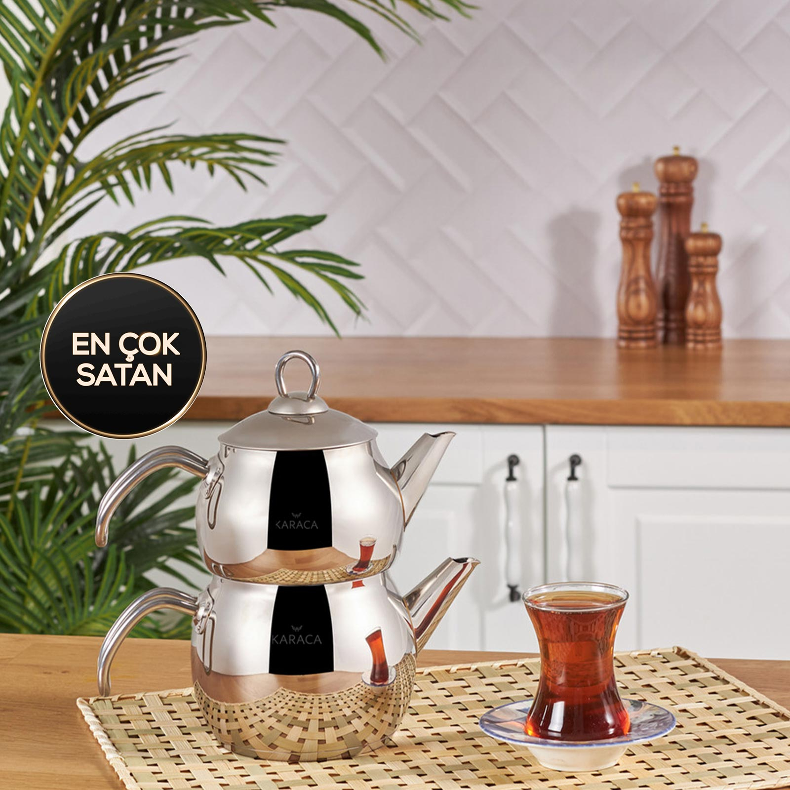 Adelya Mini Boy Siyah Çaydanlık Takımı